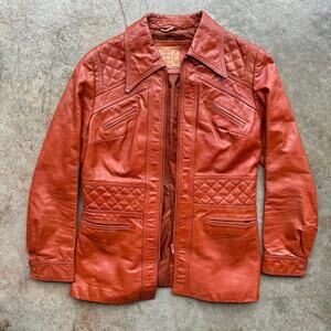 J. Sully 70s 80s Light Brown Leather Jacket